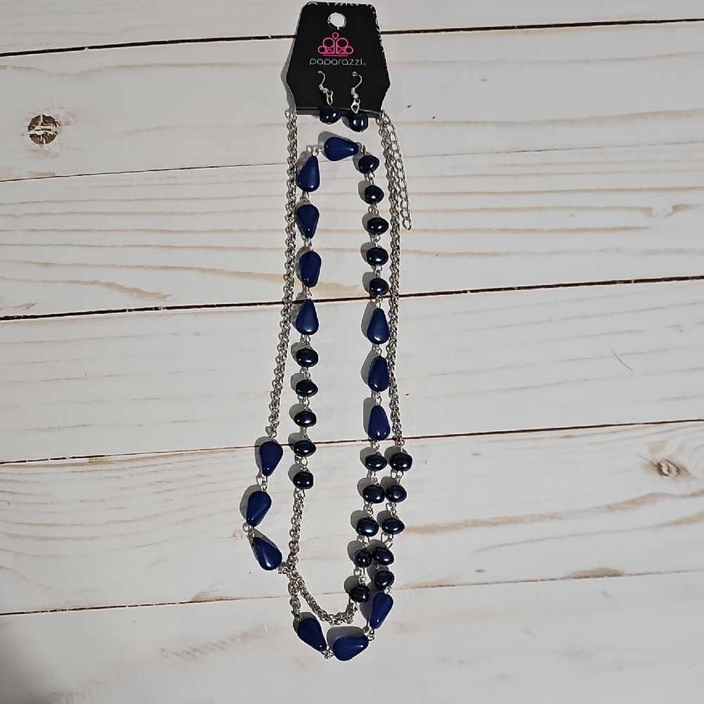 20 For $45 Paparazzi Navy and Silver Necklace Set